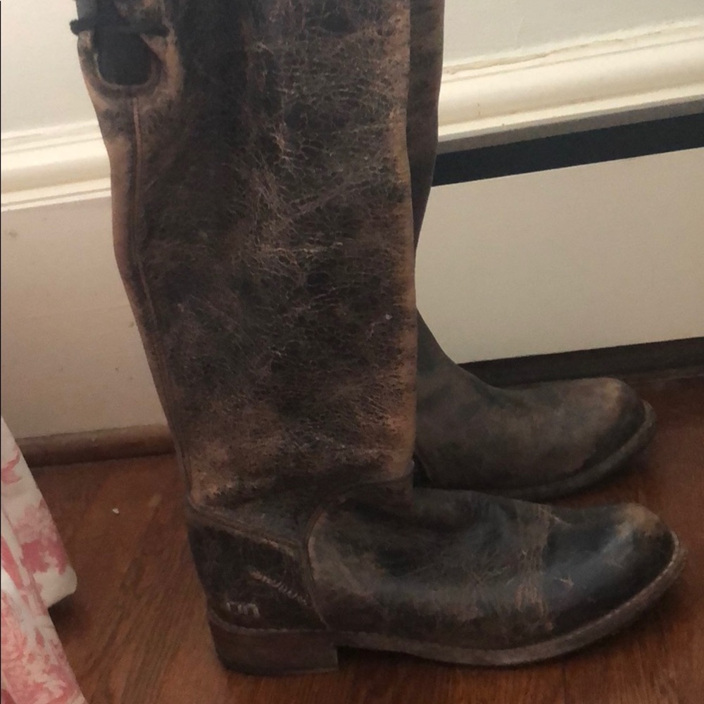 BED STU distressed riding boots